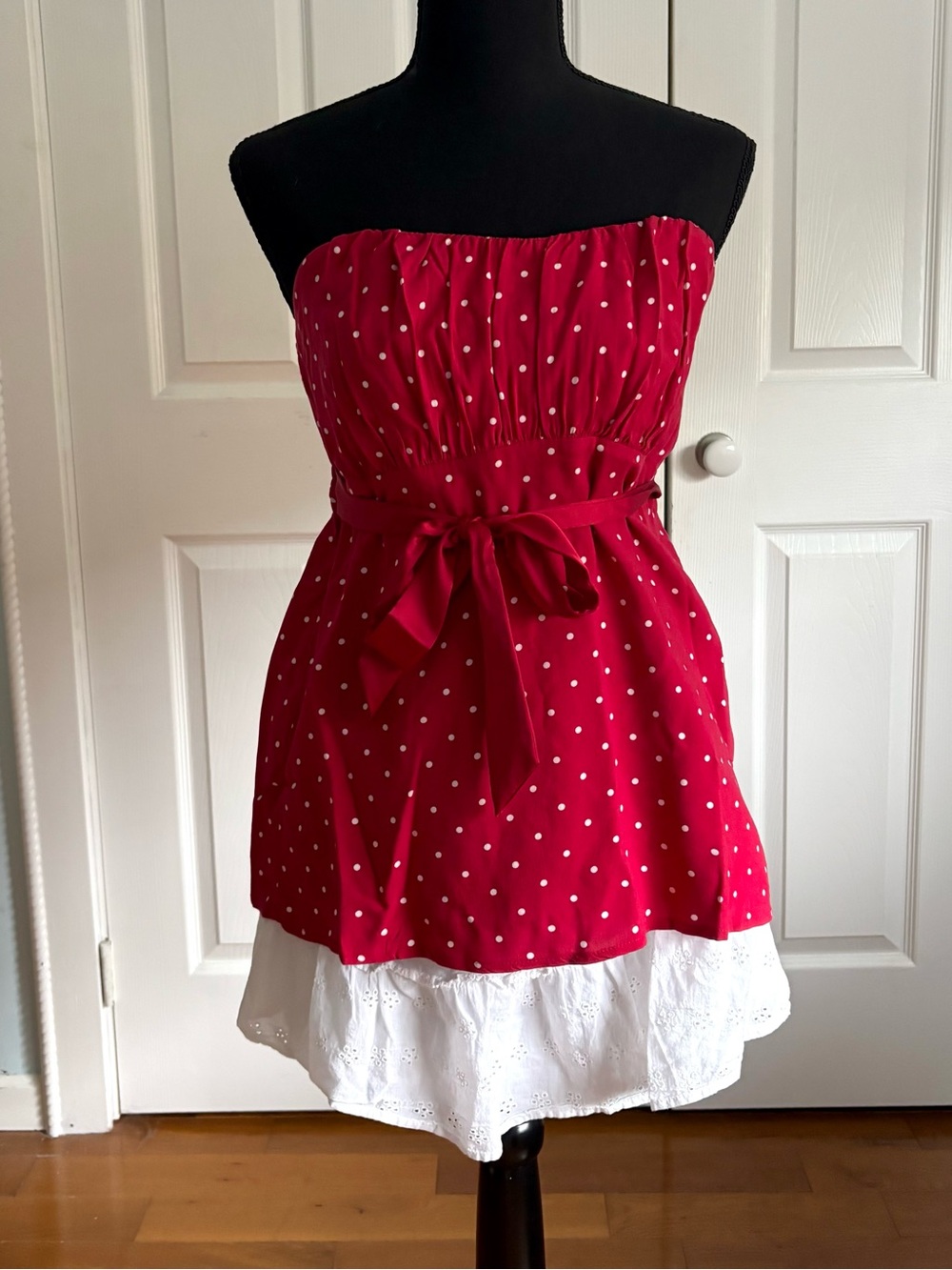 NWT Hollister Red Polka Dot Babydoll top
